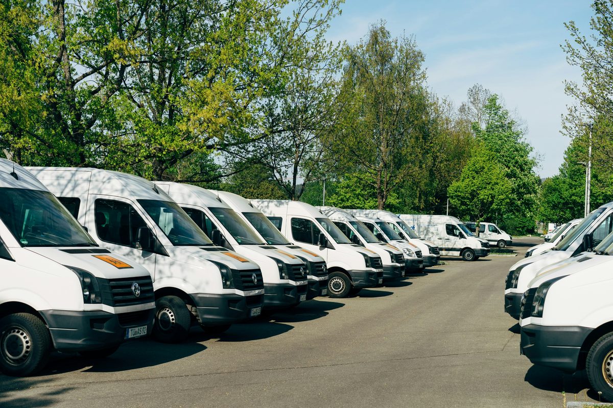 Commercial delivery van fleet depot — context for XEYAR fleet electrification charging